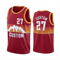 Maillot de basket-ball personnalisé pour homme ROUGE, vêtements de sport professionnels, impression par sublimation, tissu en maille respirant, séchage rapide, durable, pour l'extérieur