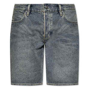 Shorts Bermuda en jean bleu vintage pour homme, taille mi-haute, coupe droite, décontractés, en coton, pour l'été, avec poches - Product Image 5