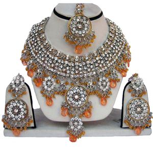 Ethnic Silver Plated <b>Crystal</b> Rhinestone Necklace Earrings <b>Set</b> Women Wedding Fashion Jewelry Alloy Statement Jewelry - Product Image 2
