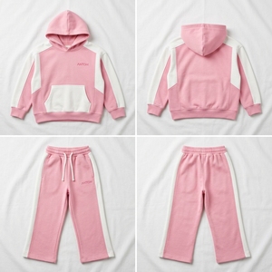 Ensemble de survêtement décontracté unisexe pour adultes, grande taille, respirant, 100 % coton molletonné, à capuche, couleur unie, taille élastique, 400g, pour l'hiver, vente en gros - Product Image 2