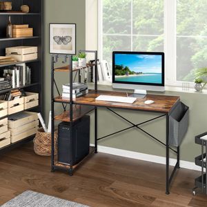 Scrivania per Computer FCH Stile Retrò 120*60*120cm in Truciolato con Finitura Triamina Tipo H con Borsa Non Tessuta e Porta USB - Product Image 2