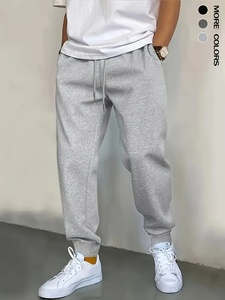 Custom ODM Men Cotton Fleece Sweatpants Elastic Waist <b>Cuffed</b> <b>Joggers</b> - Product Image 1