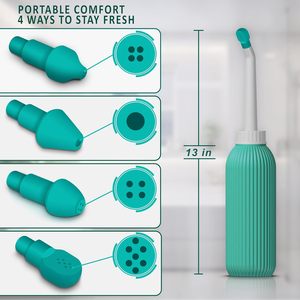 Botella Portátil para Lavado Íntimo Yoni de 500 ml con Boquilla Limpiadora y 4 Puntas, Bidé de Higiene Femenina para Viajes, Postparto y Cuidado del Bebé - Product Image 4