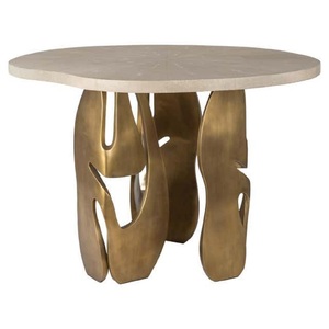 Mesa Auxiliar Otoño de Aluminio Ondulado de Alta Calidad, Mueble Metálico Premium para Hotel, Hogar, Sala de Estar, Latón - Product Image 6