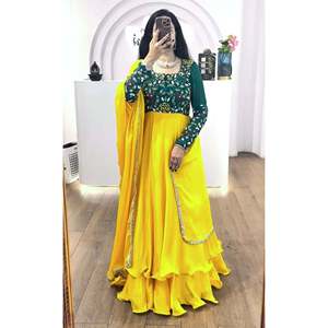 ชุดราตรีดีไซเนอร์มีสไตล์ชุดคลุม anarkali พร้อมที่กวนใจและ dupatta - Product Image 1