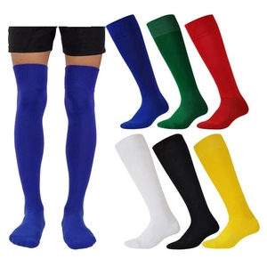 <b>Knee</b> <b>High</b> Soccer <b>Socks</b> Solid Color Breathable Knitted Spandex Polyester Adults Summer Football Sport Wear - Product Image 1