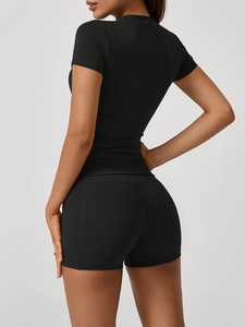 Conjunto de Yoga de 3 Piezas para Mujer, Spandex y Nailon, Estilo Nuevo, Leggings de Cintura Alta, Shorts, Reversible, Tallas Grandes, Ropa Deportiva BY BS 2026 - Product Image 2