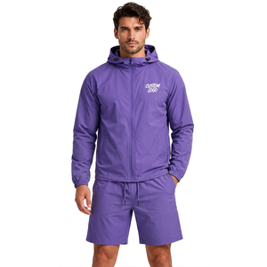 Conjunto Corto de Chaqueta y Pantalones Cortos Deportivos para Hombre, Ligero, de Nailon y Poliéster, Estilo Urbano, Personalizable - Product Image 6