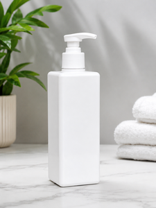 White Plastic <b>Pump</b> <b>Bottle</b> Square Lotion Dispenser Cosmetic Packaging Container - Product Image 4