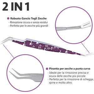 Removedores de Garrapatas 2 en 1 para Perros y Gatos con Acabado de Arena Personalizado, Herramientas de Acero Inoxidable con Punta Puntiaguda de 14.4 cm para Eliminar Garrapatas de Animales - Product Image 2