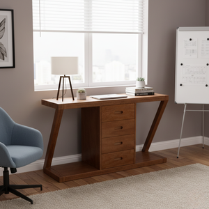 Estante Escalonado en Forma de Z de Madera Contrachapada de Pino Americano, Diseño Moderno, Estilo Casual - Product Image 3