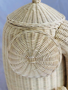 Actual photos from the workshop - Woven rattan toy storage basket for children, <b>elephant</b> shape, children's room <b>decoration</b>. - Product Image 4