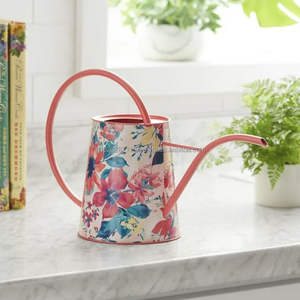 Bidon d'eau galvanisé imprimé en émail de qualité supérieure avec de beaux motifs de fleurs pour un décor saisonnier et un entretien quotidien des plantes - Product Image 4