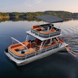 Venta al por mayor de barcos pontón de doble cubierta Kinocean OEM de 30 pies con cocina, baño y sofá en la cubierta superior, directo de fábrica, personalizados y de lujo. - Product Image 1
