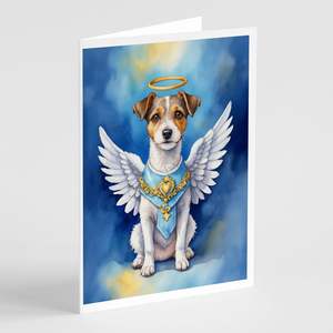 Whimsical A7 Tamaño 5x7 Jack Russell Terrier 'My Angel' Paquete de tarjetas de felicitación Tarjetas de notas en blanco con sobres Paquete de 8 - Product Image 1
