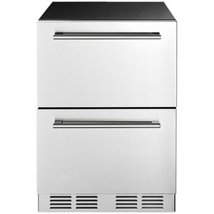 "24" Inch Stainless Steel Dual Drawer Counter <b>Refrigerator</b> with Temperature Control for Outdoor Use - Product Image 1