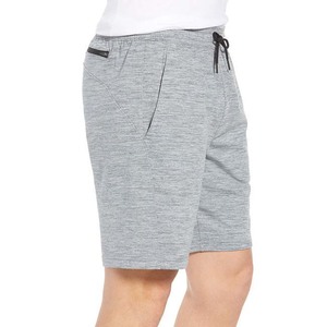 Men's Gray Solid Color Cotton Shorts With Pockets Elastic Waist Drawstring Casual Knitted Breathable Shorts - Product Image 2