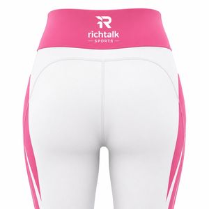 Pantalones de sublimación de poliéster/spandex de cintura alta, transpirables, de secado rápido, ecológicos, para mujer, con diseño de impresión personalizada. - Product Image 5