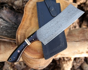Couteau de boucher artisanal style Damas, manche ergonomique, approvisionnement en gros, hachoir à viande haut de gamme, ambidextre, étui en cuir - Product Image 3