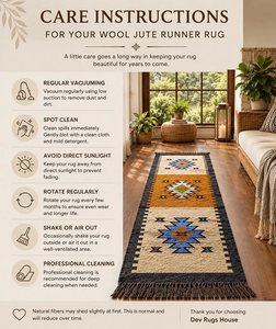 Southwestern Handwoven Wool Jute Runner <b>Rug</b> <b>Boho</b> Tribal Geometric Kilim Hallway Rustic Farmhouse Entryway Custom Carpet - Product Image 3