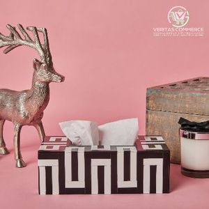 The HANDICRAFT HUB Modern Resin Inlay Floral <b>Pattern</b> <b>Tissue</b> Napkin Holder Eco-Friendly Home Decor Made in India - Product Image 5
