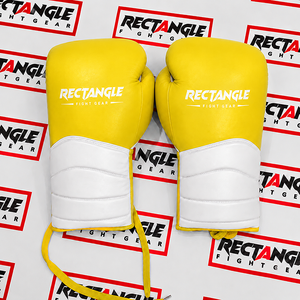 Gants de boxe rectangulaires à lacets, équipement d'entraînement professionnel pour le combat et le sparring, en cuir véritable, fabriqués à la main, pour adultes. - Product Image 2