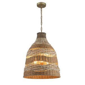Lámpara colgante decorativa hecha a mano de mimbre y ratán para arquitectura interior contemporánea y espacios de lujo. - Product Image 1