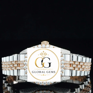 Excellent Quality Fashion Moissanite Diamond Black Dial Watch for Parties Casual Outfits and Urban Street Style for Sale - Product Image 1