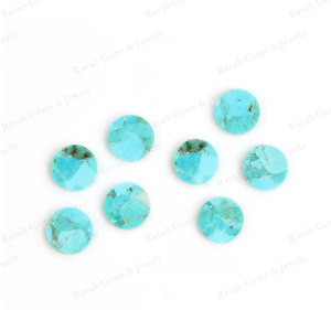 Turquesa azul de Arizona de alta calidad, 14 mm, forma redonda, plana por ambos lados, piedras preciosas sueltas lisas para la fabricación de joyas, pendientes y anillos. - Product Image 1