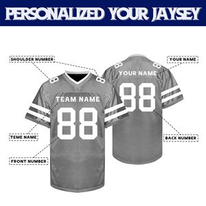 Manufacturer American Football Jersey Polyester <b>Mesh</b> Dazzle <b>Screen</b> Printing ODM Custom Logo V Neck Breathable Team Apparel - Product Image 4