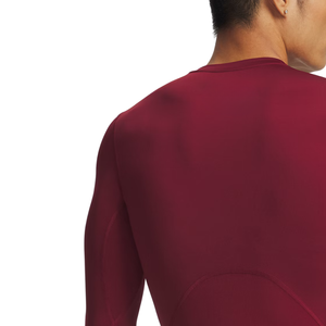 Custom <b>Men's</b> <b>Burgundy</b> Long Sleeve Compression <b>Shirt</b> Crew Neck Fitted Training Top Athletic Sportswear Running Workout Base Layer - Product Image 4