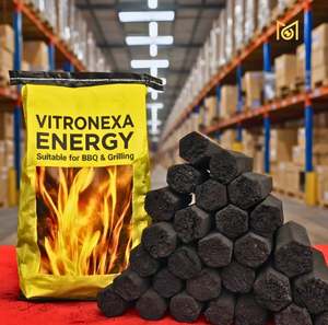 Briquetas de Carbón de Coco Negro Hexagonales (Madera Dura) para Cocción Prolongada de 5-7 Horas, Combustible de Alta Temperatura de Proveedor de India - Product Image 6