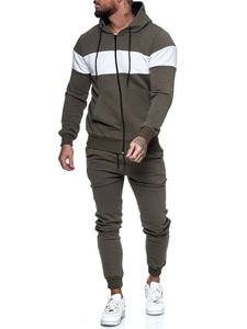 Sudadera con Capucha de Compresión Dry Fit con Diseño de Paneles en Contraste, Ropa Deportiva al por Mayor, Conjuntos de Jogger para Hombre, Trajes Deportivos para Gimnasio - Product Image 5