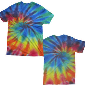 T-shirt tie-dye pour homme, manches courtes, col rond, motif spirale coloré, coupe décontractée classique - Product Image 1