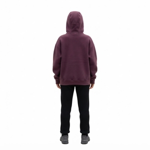 Women's Burgundy Balaclava Pullover Hoodie Fleece Sweatshirt <b>Face</b> Cover Oversized Streetwear - Product Image 2