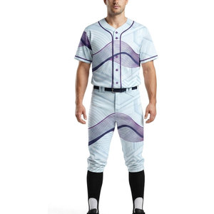 Ensemble uniforme de baseball au design frais, maillot personnalisé et pantalon assorti, polyester respirant, imprimé par sublimation, détails personnalisables - Product Image 1