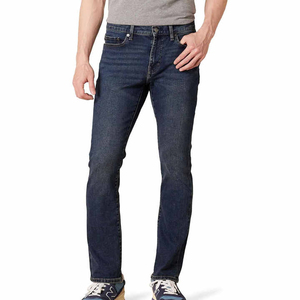 Three International Best Quality Men's Denim <b>Jeans</b> Casual Regular Fit Mid Waist Straight Pants Breathable Summer Chemical Wash - Product Image 2