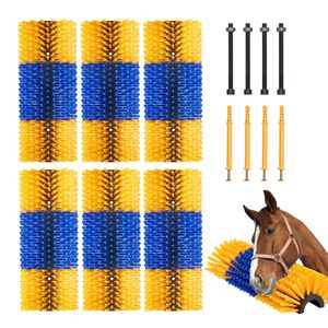 Spazzola per grattare il bestiame, confezione da 6, per cavalli e mucche, con 12 viti, 20 x 7,5 pollici, strumento per alleviare il prurito e per la pulizia del retro del cavallo - Product Image 1