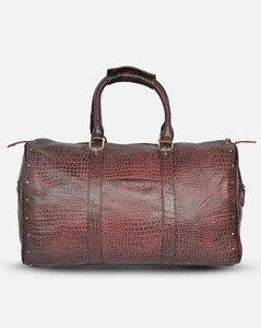 Sac de voyage vintage en cuir véritable marron vieilli, décontracté et luxueux, avec fermeture éclair, pour homme, rétro, pour le week-end, la gym, les sports, résistant à l'eau - Product Image 4