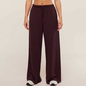Pantalones Anchos de Hombre Color Morado Oscuro, Cintura Elástica con Cordón, Tejido Casual, Transpirable y Ligero para Primavera - Product Image 1