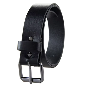 Ceinture en cuir PU noir de haute qualité, style décontracté, sangles de taille en toile pour garçons et adolescents - Product Image 4