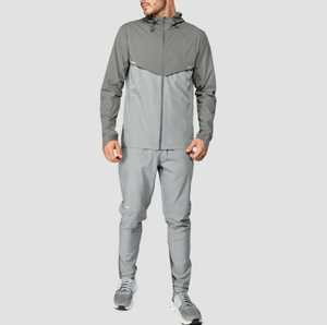 CANBELLO SPORTS Survêtement à capuche pour homme, manches longues, couleur unie, léger, séchage rapide, design sportif, vêtements décontractés de printemps, 100% coton - Product Image 1