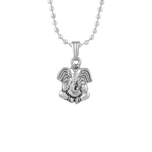 Collier pendentif en argent plaqué Lord Ganesh, style vintage, bijoux religieux pour usage spirituel, colliers pendentifs raffinés Arya Digital - Product Image 1