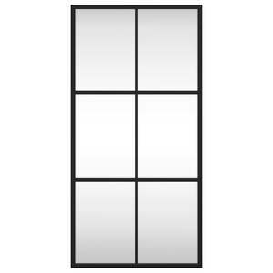 Miroir mural en verre noir 11,8 x 23,6 pouces, cadre en fer thermolaqué, rectangle, décoration intérieure, style unique - Product Image 5