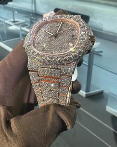 Relojes de Diamantes Moissanite VVS de Edición Limitada, Mecánicos, de Acero Inoxidable, Totalmente Cubiertos de Diamantes, para Hombre, al Mejor Precio al por Mayor - Product Image 2