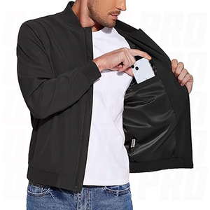 Chaqueta Bomber Varsity Unisex Personalizada, Corte Ajustado, Informal, de Poliéster/Algodón, Secado Rápido, Transpirable, Ecológica, con Cierre Frontal - Product Image 4