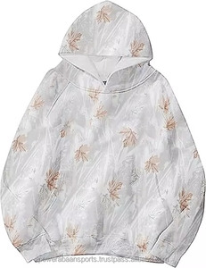 เสื้อฮู้ดดี้ผ้าแคนวาสทรงโอเวอร์ไซส์สำหรับผู้หญิงแบบสั่งทำ OEM ขายส่ง เสื้อแขนยาวสไตล์สตรีทแวร์ รับผลิตเสื้อผ้าแบรนด์ส่วนตัว - Product Image 1