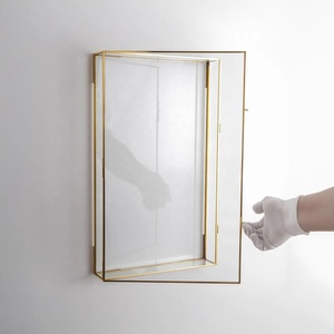 Wholesale Modern Brass and Glass Customizable Luxury <b>Storage</b> and Organizer <b>Mini</b> Wall Hanging Cabinet for Jewelry and Cosmetics - Product Image 1