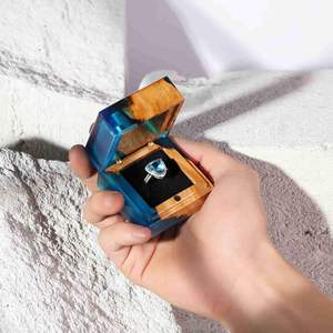 High-quality Handmade Resin Jewelry Storage <b>Box</b>, Wooden <b>Ear</b> <b>Ring</b> Accessory Storage <b>Box</b> for Engagement and Birthday Occasions - Product Image 1