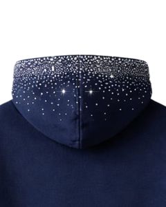 Gothic Hooded Winter <b>Pullover</b> <b>Men</b> Regular Fit 100% Cotton Knitted Rhinestone Design Eco-Friendly Breathable Quick Dry - Product Image 6